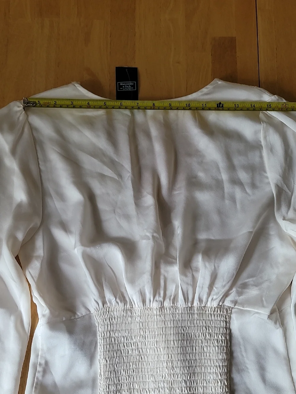 Abercrombie & Fitch Cream Lace-Trim V-Neck Blouse